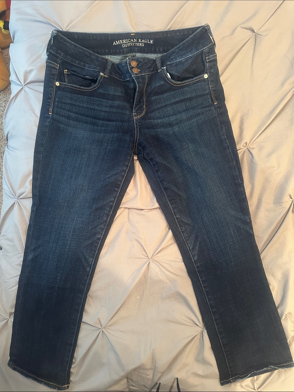 American Eagle Outfitters Deep Indigo Artist Crop Jeans